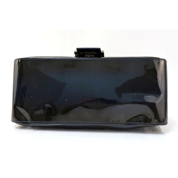 Fendi Black Patent Leather Shoulder Bag with Gold Chain - Picture 6 of 16